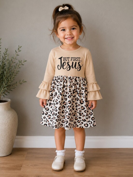 Karolina & Sophia Other - But First Jesus Twirl Dress Size 3T NWOT